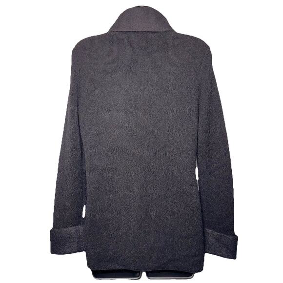 Beyond Threads Small Alpaca Wool Black Sweater Cardigan Asymmetrical Lagenlook - Picture 3 of 9